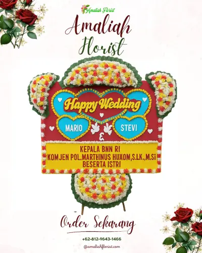 Karangan Papan Bunga Pernikahan di Jokarto